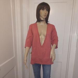 Michael Kors MK PINK deep v neck shirt